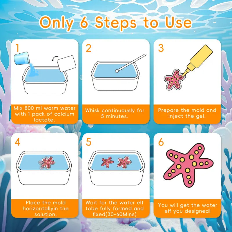 Magic Water Elf Toy Kit,Aqua Fairy Water Gel kit, Teach children color coordination ,Water Pets, Birthday Gifts